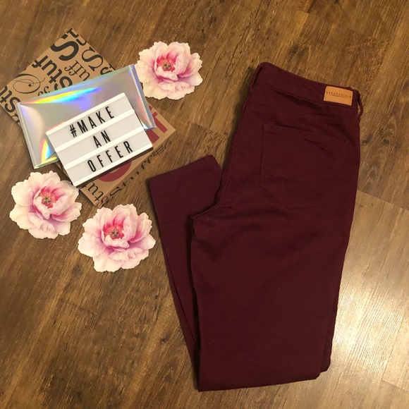 Aeropostale Denim - Aeropostale Burgundy Wine High-Waisted Jeggings